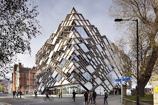 Exterior of the diamond building