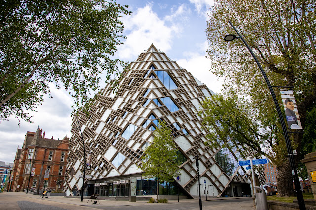 Exterior of the diamond building