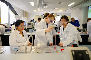 Students working in a bio tissue lab
