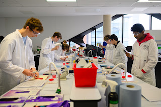 Student working in a bio bacterial lab